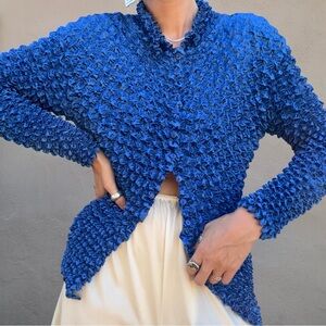 Vintage Y2k Blue Popcorn Scrunchie Top